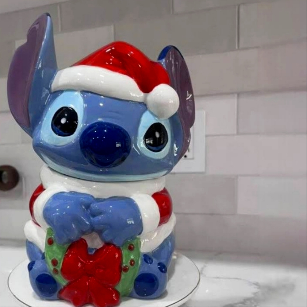 Disney Stitch Christmas holiday 2023 cookie jar new